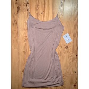 Sequin strapped nude dress